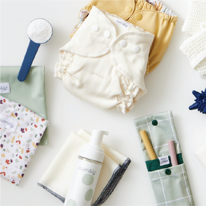 Inner, Barley Outer, Scoop of Washing Powder, two petite pouches, Wipe Ups and Wipe Up Wash, Sippers, Agitators, and Go-Two Sponges