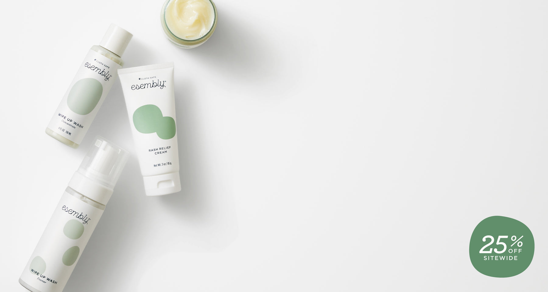 Esembly Rash Relief Cream, Wipe Up Wash and Foamer, Everyday Balm