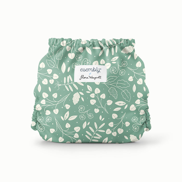 Back view of an Esembly Outer in Botany (green background with white leaves)