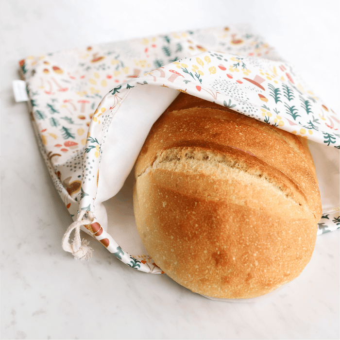 Fantastic Fungi Sourdough Set Closeup to show the cotton interior texture of the bag