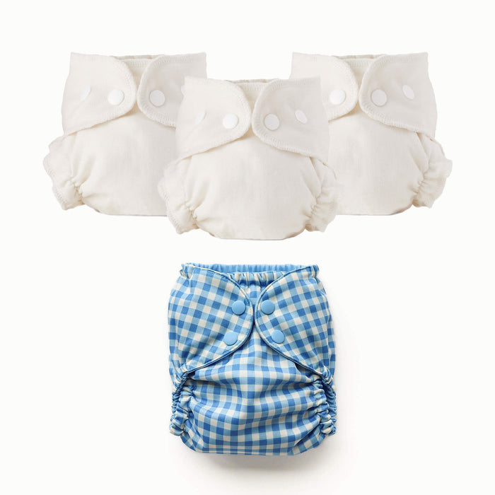 Three Inners and One Esembly Outer in Gingham (mid-tone blue and white gingham pattern)