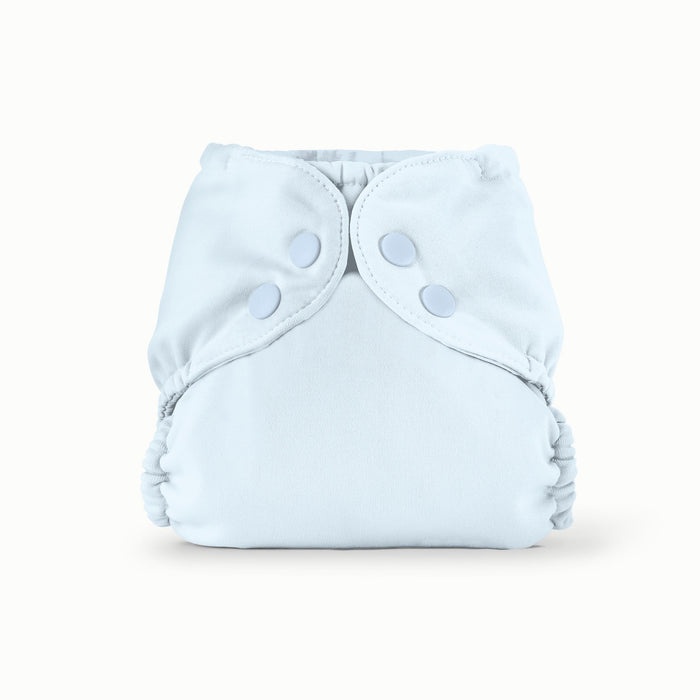 Front view of Esembly Outer in a light blue color