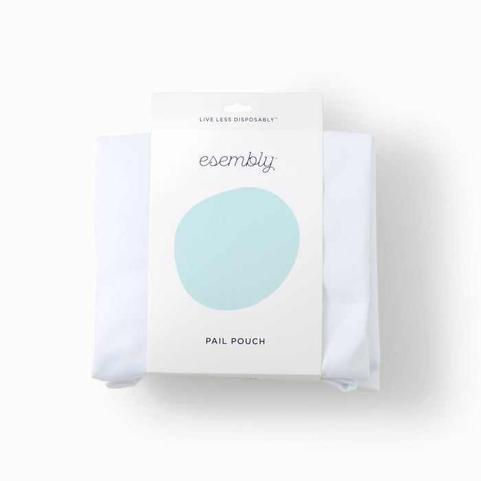 View of Esembly Pail Pouch in packaging with a large blue splotch
