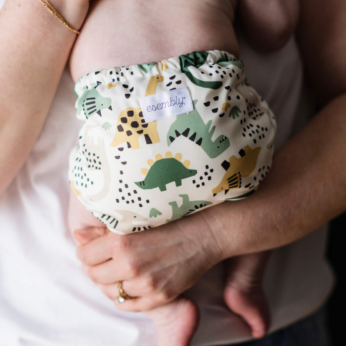 Back view of a baby wearing a Roar outer