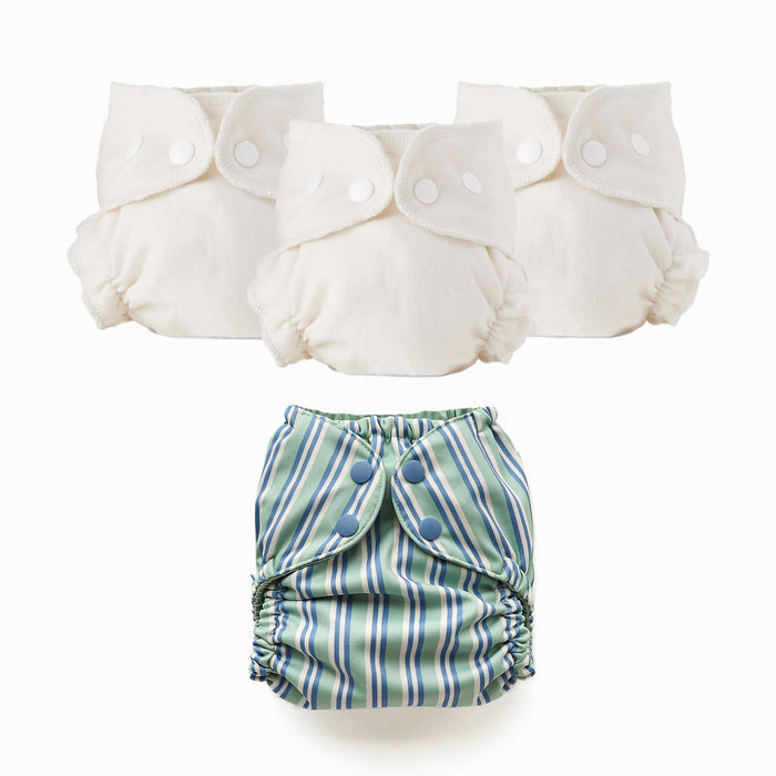 An Outer with green, blue, and white stripes with three Inners