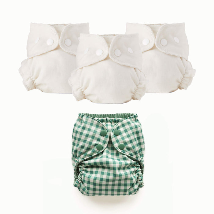 An Outer with green and white gingham with three Inners