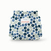Back view of Esembly Outer in a white background with dark navy blue and light blue blueberries with light green leaves